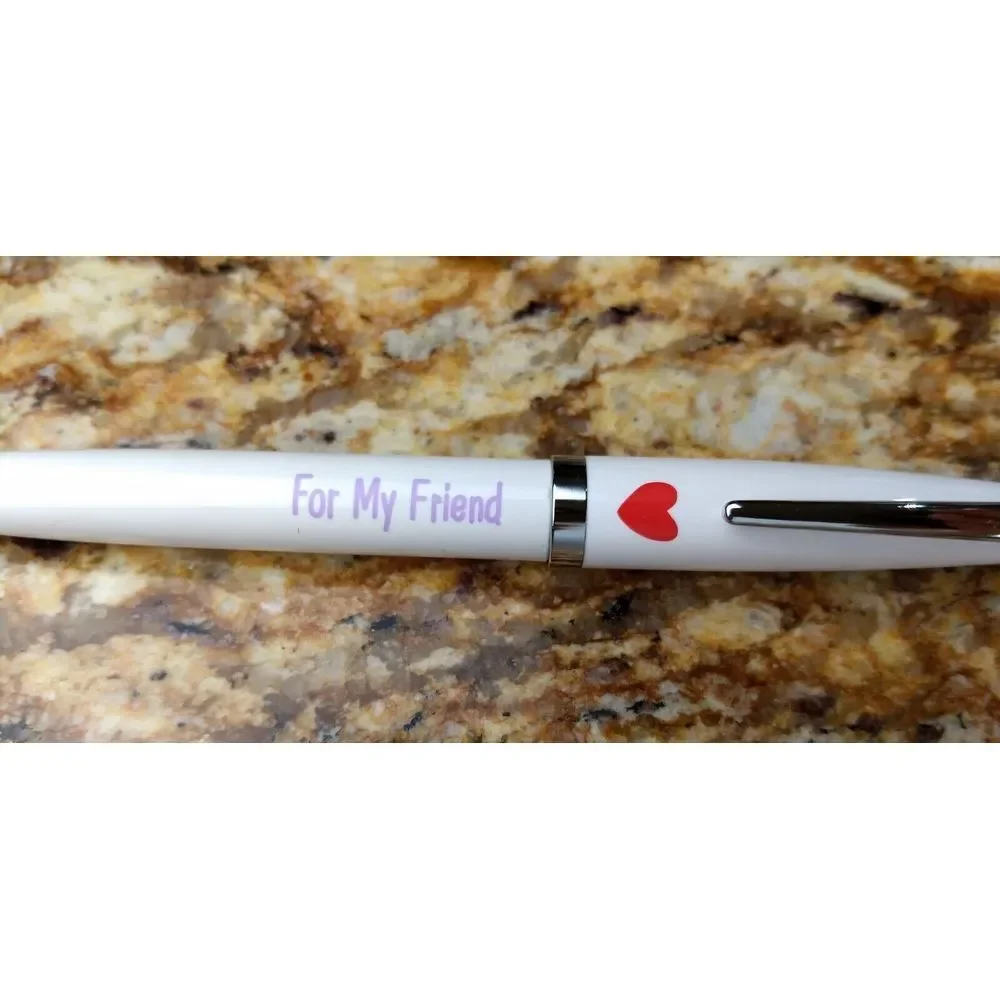 CROSS Solo White & Chrome Twist Ballpoint Pen‎ Hallmark FOR MY FRIEND RED HEART